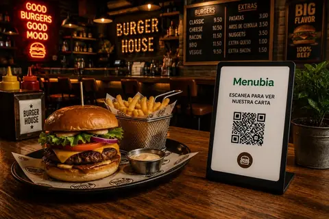 Hamburguesería con carta digital QR